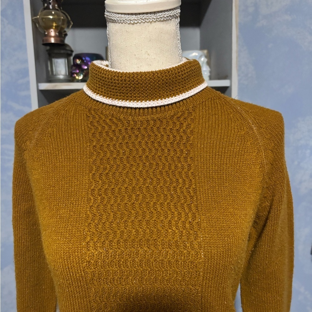 🛍Cozy brown Sweater for Women turtleneck cottagecore grunge small - Picture 4 of 10